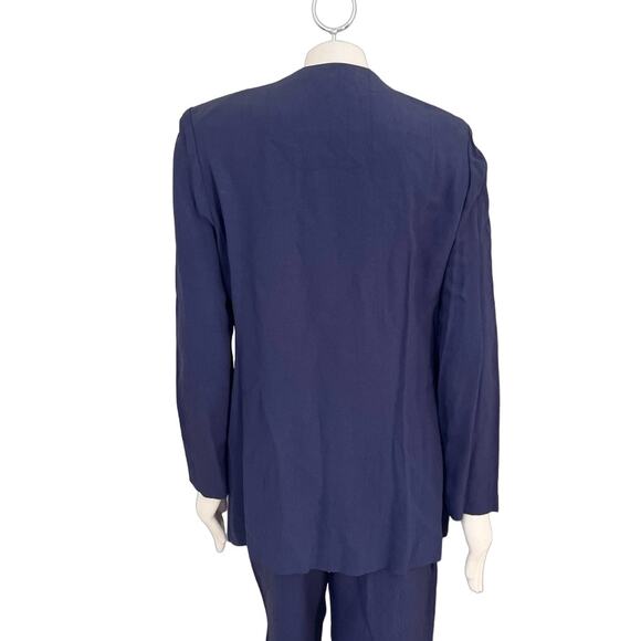 VTG R&M RICHARDS 2 Piece Conservative Pantsuit Set in Navy Blue SZ 8 - Picture 7 of 12